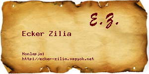 Ecker Zilia névjegykártya